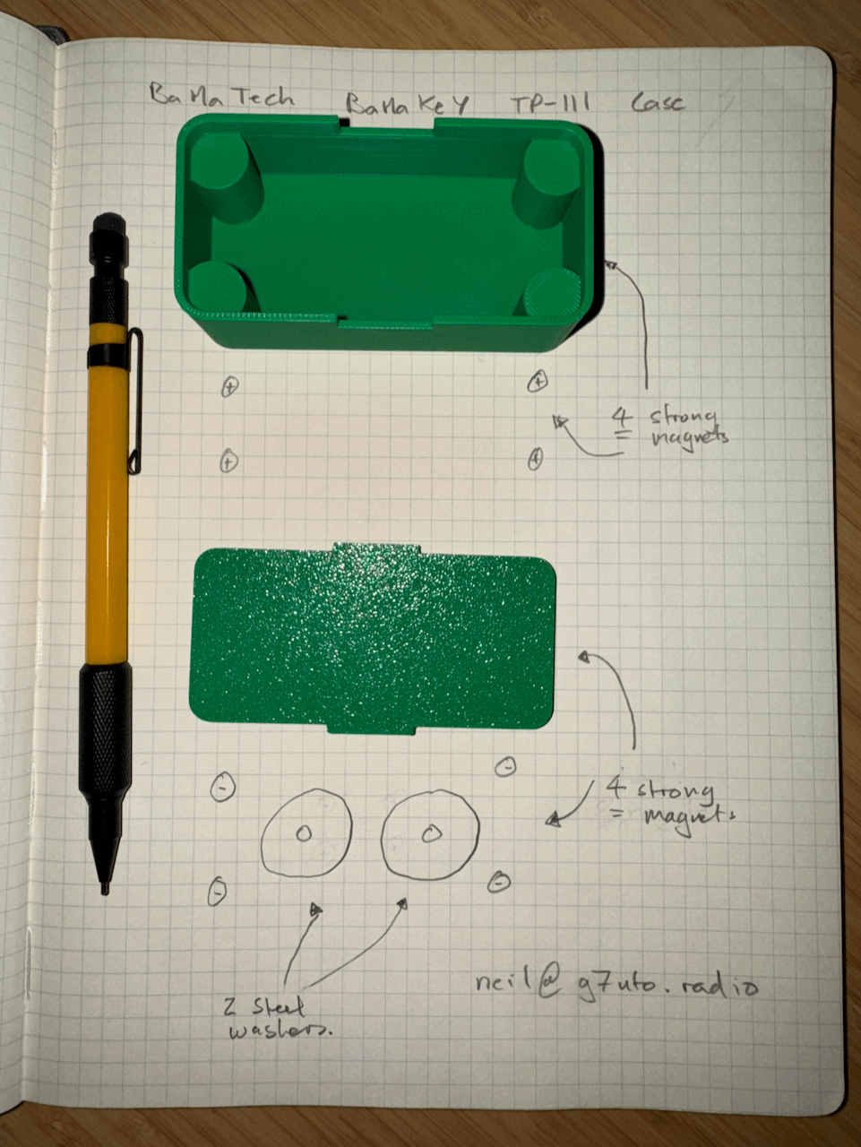 The layout of the magnets in the case